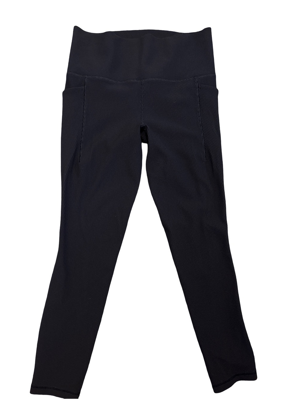 Athleta Salutation Rib 7/8 Tight Leggings High Rise Pockets Medium 657530